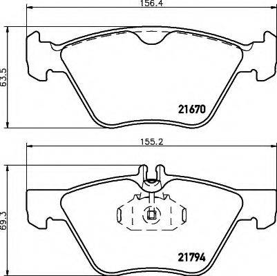 HELLA 8DB355007861 Комплект гальмівних колодок, дискове гальмо