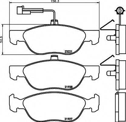 HELLA 8DB355007901 Комплект гальмівних колодок, дискове гальмо