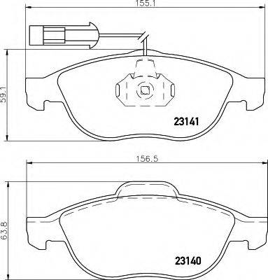 HELLA 8DB355008421 Комплект гальмівних колодок, дискове гальмо