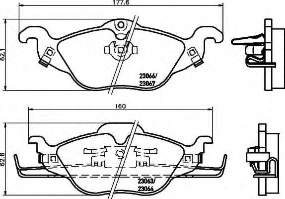 HELLA 8DB355008571 Комплект гальмівних колодок, дискове гальмо