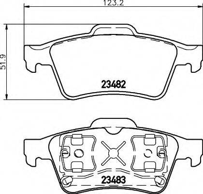 HELLA 8DB355009121 Комплект гальмівних колодок, дискове гальмо