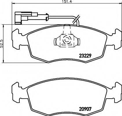 HELLA 8DB355009151 Комплект гальмівних колодок, дискове гальмо