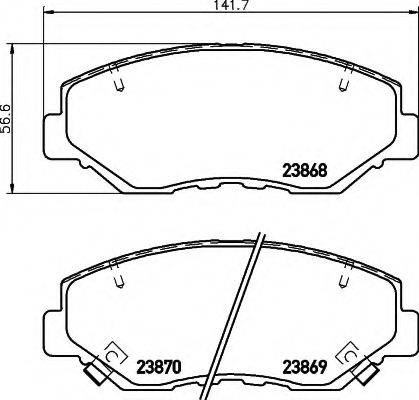 HELLA 8DB355010231 Комплект гальмівних колодок, дискове гальмо