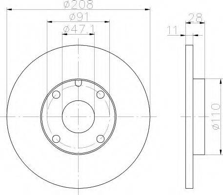 HELLA 8DD355101911 гальмівний диск