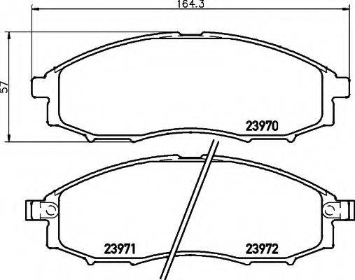 HELLA 8DB355010671 Комплект гальмівних колодок, дискове гальмо