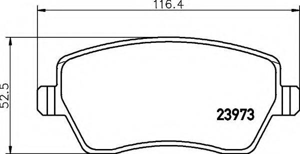 HELLA 8DB355010851 Комплект гальмівних колодок, дискове гальмо