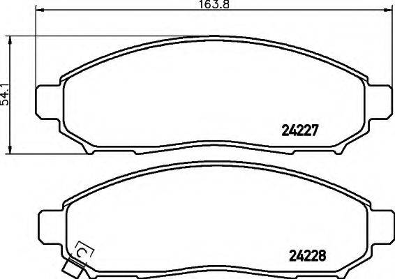 HELLA 8DB355012071 Комплект гальмівних колодок, дискове гальмо