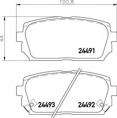 HELLA 8DB355012971 Комплект гальмівних колодок, дискове гальмо