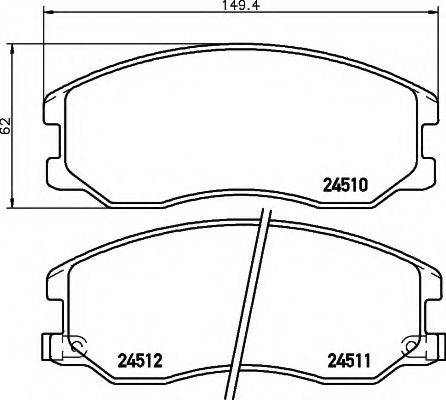 HELLA 8DB355013121 Комплект гальмівних колодок, дискове гальмо