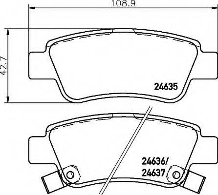 HELLA 8DB355013591 Комплект гальмівних колодок, дискове гальмо