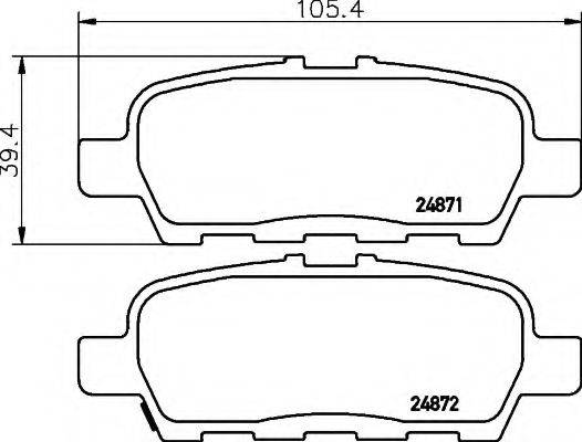 HELLA 8DB355014561 Комплект гальмівних колодок, дискове гальмо