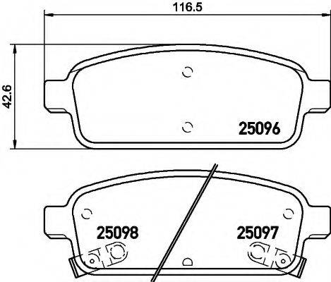 HELLA 8DB355015211 Комплект гальмівних колодок, дискове гальмо