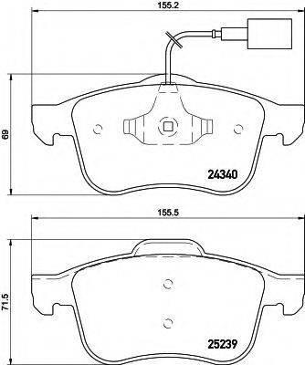 HELLA 8DB355015531 Комплект гальмівних колодок, дискове гальмо