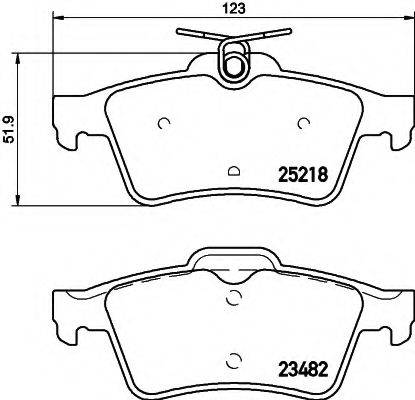 HELLA 8DB355015741 Комплект гальмівних колодок, дискове гальмо