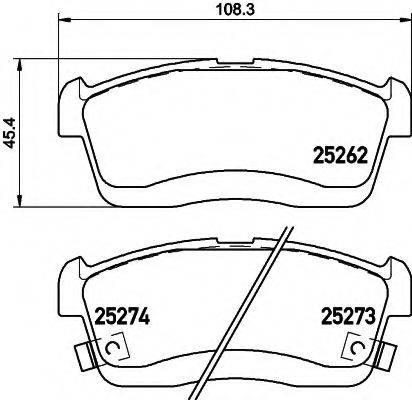 HELLA 8DB355015811 Комплект гальмівних колодок, дискове гальмо