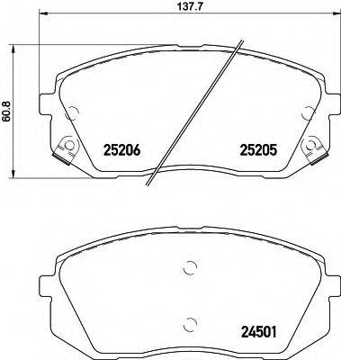 HELLA 8DB355015841 Комплект гальмівних колодок, дискове гальмо