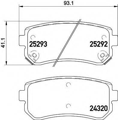 HELLA 8DB355016221 Комплект гальмівних колодок, дискове гальмо