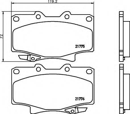 HELLA 8DB355016871 Комплект гальмівних колодок, дискове гальмо