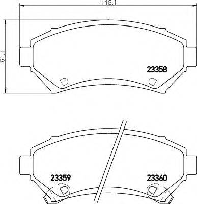 HELLA 8DB355016951 Комплект гальмівних колодок, дискове гальмо