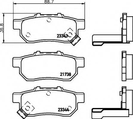 HELLA 8DB355017151 Комплект гальмівних колодок, дискове гальмо