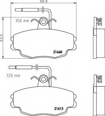 HELLA 8DB355017981 Комплект гальмівних колодок, дискове гальмо