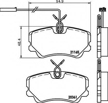 HELLA 8DB355018051 Комплект гальмівних колодок, дискове гальмо