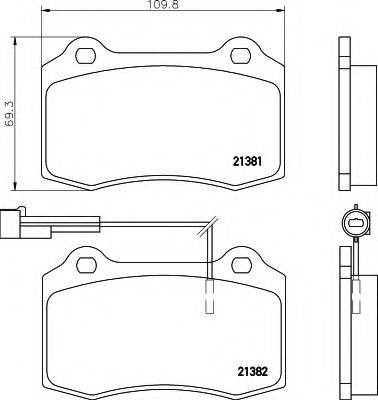 HELLA 8DB355018061 Комплект гальмівних колодок, дискове гальмо