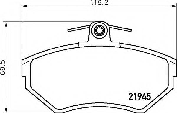 HELLA 8DB355018251 Комплект гальмівних колодок, дискове гальмо