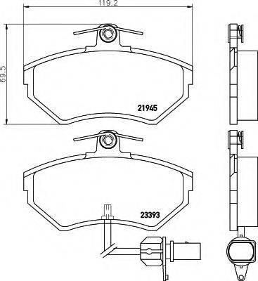 HELLA 8DB355018451 Комплект гальмівних колодок, дискове гальмо