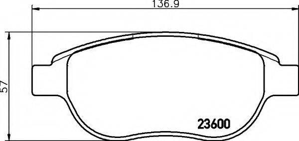 HELLA 8DB355018871 Комплект гальмівних колодок, дискове гальмо