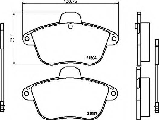 HELLA 8DB355019081 Комплект гальмівних колодок, дискове гальмо