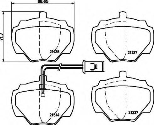 HELLA 8DB355019241 Комплект гальмівних колодок, дискове гальмо