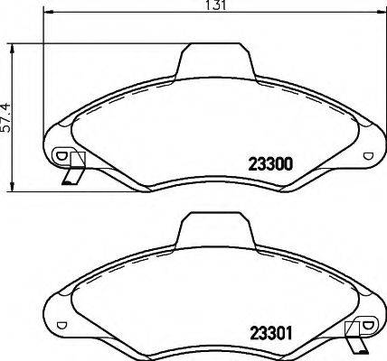 HELLA 8DB355019291 Комплект гальмівних колодок, дискове гальмо