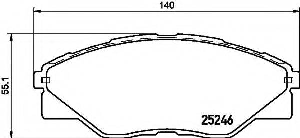 HELLA 8DB355019811 Комплект гальмівних колодок, дискове гальмо