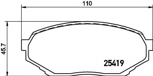 HELLA 8DB355019681 Комплект гальмівних колодок, дискове гальмо