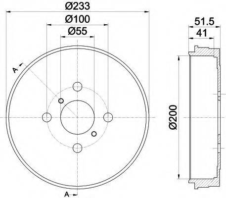 HELLA 8DT355301751 Гальмівний барабан