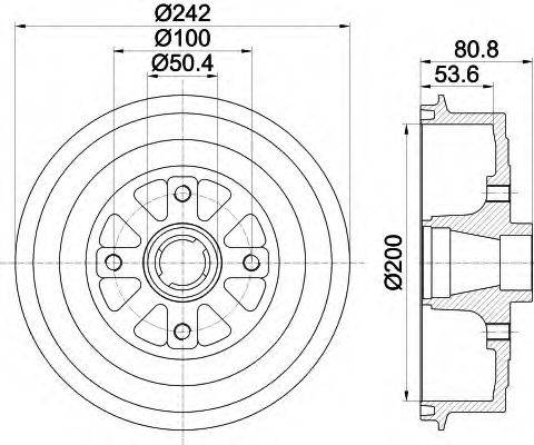 HELLA 8DT355301801 Гальмівний барабан