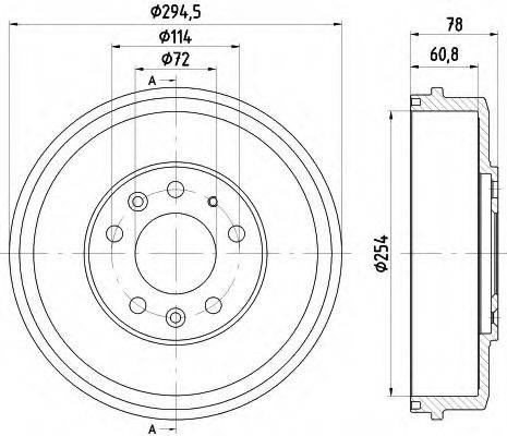 HELLA 8DT355302481 Гальмівний барабан
