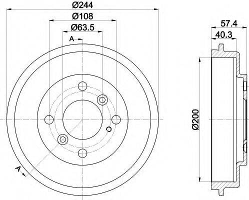 HELLA 8DT355302631 Гальмівний барабан