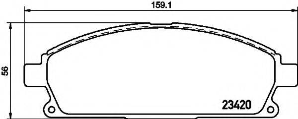 HELLA 8DB355021651 Комплект гальмівних колодок, дискове гальмо