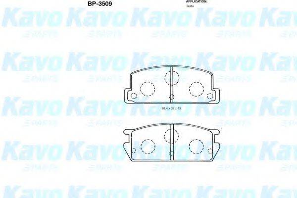 KAVO PARTS BP3509 Комплект гальмівних колодок, дискове гальмо