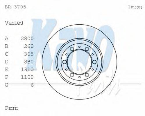 KAVO PARTS BR3705 гальмівний диск