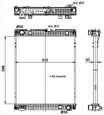 NRF 509873 Радіатор, охолодження двигуна