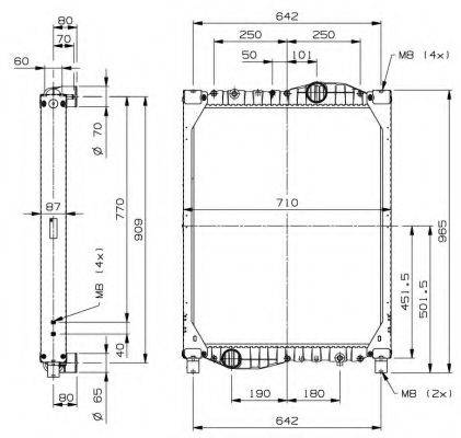 NRF 509908 Радіатор, охолодження двигуна