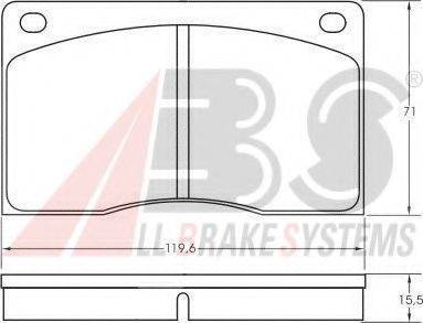 A.B.S. 36341 Комплект гальмівних колодок, дискове гальмо