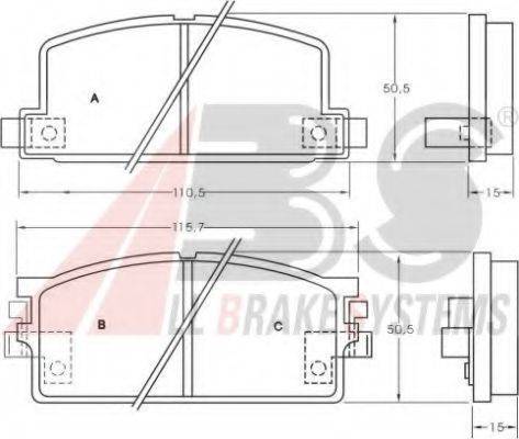 A.B.S. 36499 Комплект гальмівних колодок, дискове гальмо