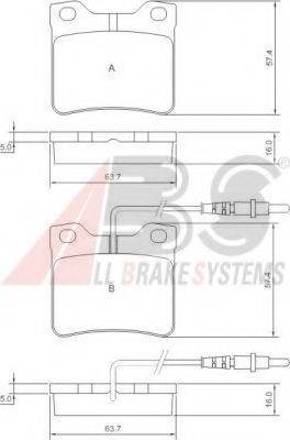 A.B.S. 36683OE Комплект гальмівних колодок, дискове гальмо