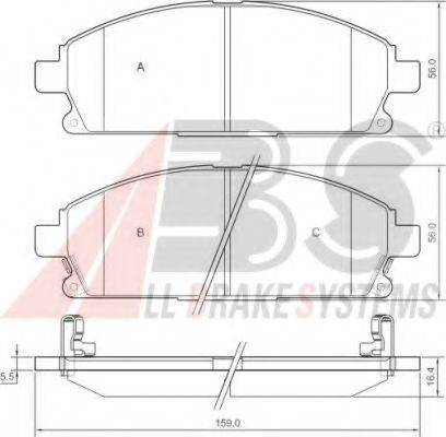 A.B.S. 37209 Комплект гальмівних колодок, дискове гальмо