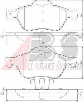 A.B.S. 37217OE Комплект гальмівних колодок, дискове гальмо