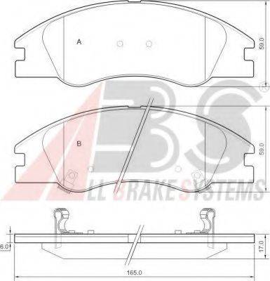 A.B.S. 37492OE Комплект гальмівних колодок, дискове гальмо